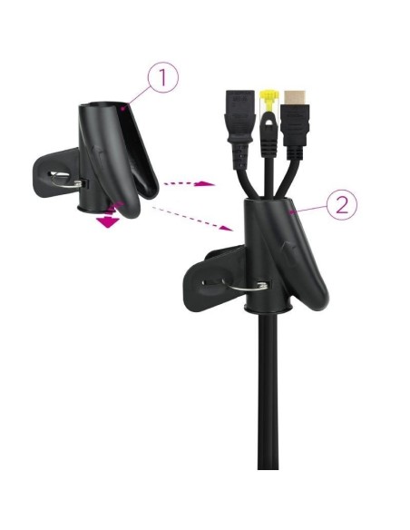 ORGANIZADOR DE CABLES FLEXIBLE 25MM 2M NEGRO PN: 10.36.0002-BK EAN: 8433281012417   