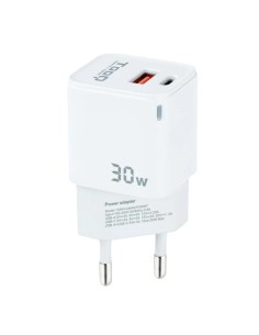 CARGADOR  5V ENCHUFE 2 X USB,  TYPE C, USB, 30W BLANCO...