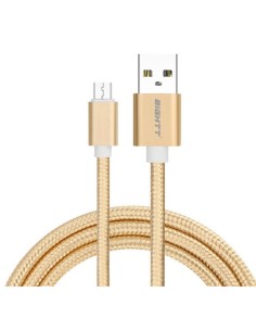 CABLE USB 2.0  1 M A MICRO USB  CARGA TRENZADO ORO PN:...