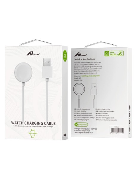 CARGADOR APPLE WATCH 1/2/3/4   BLANCO PN: YTC-01W EAN: 8433772199719   