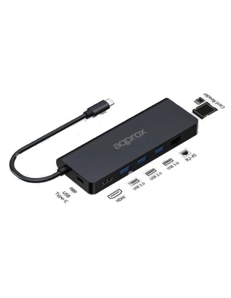 MINI DOCK USB TYPE C APPROX    USB 3.0, LAN, HDMI, SD, MSD PN: APPC53 EAN: 8435099531555   