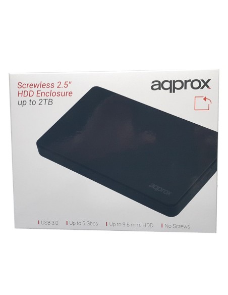 CAJA 2.5" USB 3.0 APPROX NEGRA  ADMITE HASTA 2TB PN: APPHDD300B EAN: 8435099526612   