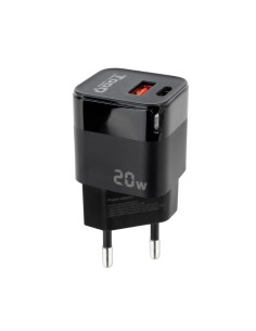 CARGADOR  5V ENCHUFE 2 X USB   TYPE C, USB, 20W NEGRO PN:...