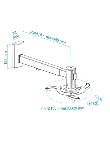 SOPORTE PROYECTOR TOOQ GIRA,   INCLINABLE ,...