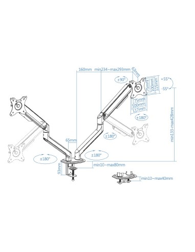 SOPORTE MESA VESA 17-32" 2 MON ITOR TOOQ PN:...