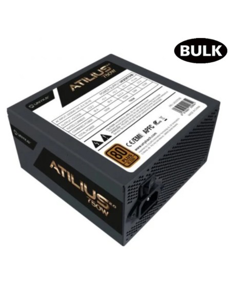 FUENTE  750W/62.5A ATILIUS     UNYKA NEGRA 80PLUS BRONZE BULK PN: UK212701 EAN: 6974560220854   