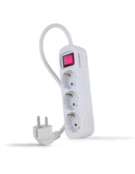 REGLETA 3 TOMAS NANO CABLE CON PROTECCION 1.4M, INTERRUPTOR PN: 10.38.0003 EAN: 8433281013995   