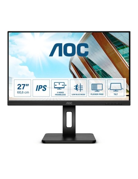 MONITOR  27" AOC LED 27P2Q     FHD MULTIMEDIA REGULABLE ALTUR PN: 27P2Q EAN: 4038986187329   