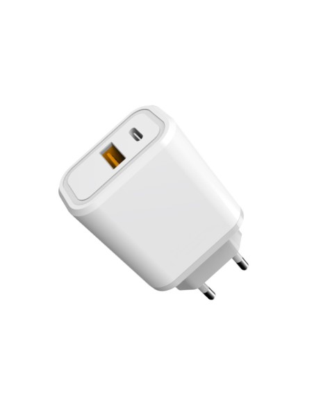 CARGADOR  5V ENCHUFE USB TYPE  C USB A 3.0 BLANCO PN: PLCPD30W EAN: 5907595460026   