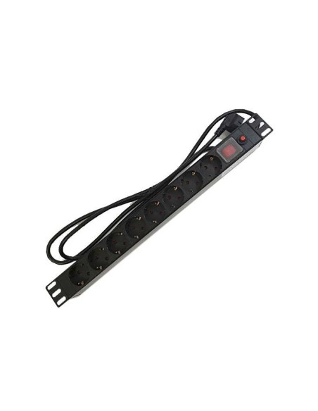 REGLETA 8 TOMAS ARMARIO RACK   CON CABLE 2M PN: RAC-00009-PDU EAN: 8436539918189   