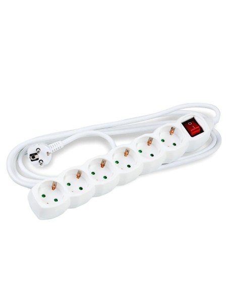 REGLETA 6 TOMAS TECKNIK BLANCA 1.5M 16A PN: MT6W1,5MS1,5-W EAN: 5999565654344   